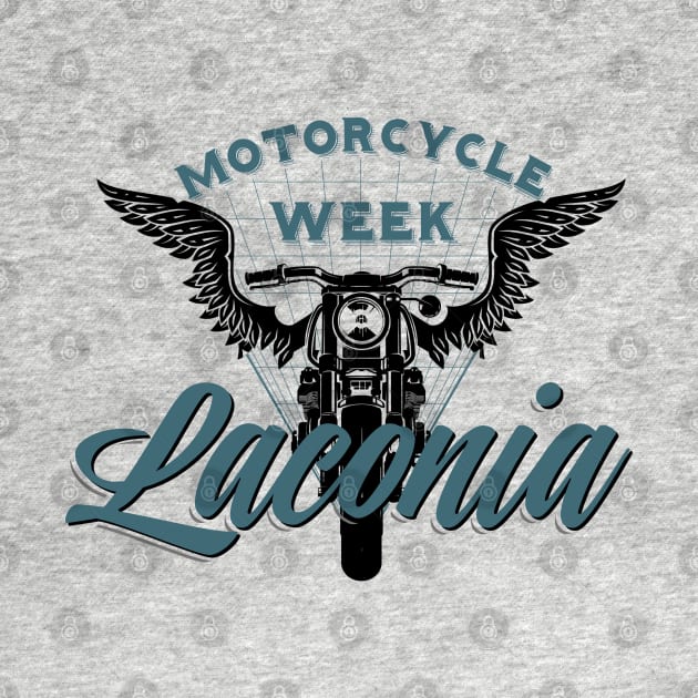 Laconia motorcycle week logo style - black and blue by PincGeneral